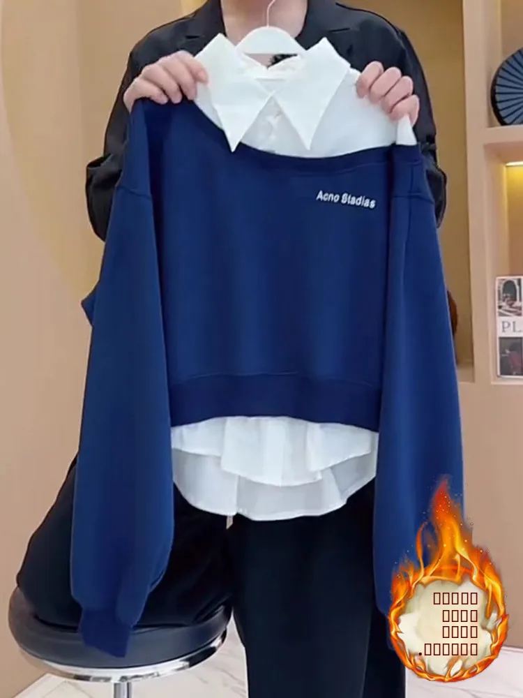 Весенне-осенний свободный повседневный свитшот с длинными рукавами и вставками, женский, модный, из смесового полиэстера и хлопка, удобный
Весенне-осенний свободный повседневный свитшот с длинными рукавами и вставками, женский, модный, из смесового полиэстера и хлопка, удобный