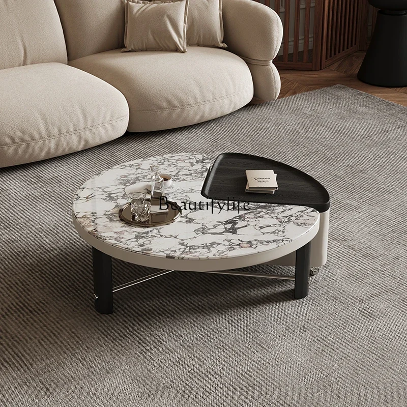 Light luxury coffee table round new modern simple storage lifting microcrystalline stone coffee table
Light luxury coffee table round new modern simple storage lifting microcrystalline stone coffee table