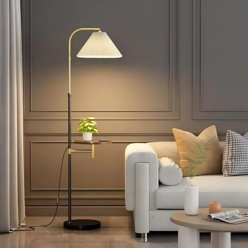 Light Luxury Floor Lamp, with Pleated Lampshade, Built - in Table, for Living Room beside Sofa, Bedroom , Supports Charging
Light Luxury Floor Lamp, with Pleated Lampshade, Built - in Table, for Living Room beside Sofa, Bedroom , Supports Charging