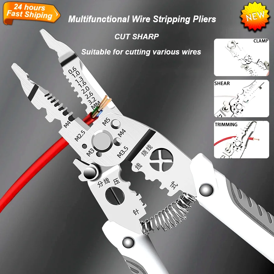 Electrician Specific Wire Stripping Pliers Multifunctional Electricians Maintenance Anti-Slip Stripper Cable Crimper Pliers Tool
Electrician Specific Wire Stripping Pliers Multifunctional Electricians Maintenance Anti-Slip Stripper Cable Crimper Pliers Tool