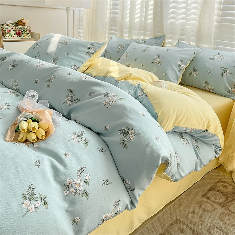 Duvet Cover Simple Plant Flower Bed Sheet for Adults and Kids Washed Cotton Floral Pillowcase Home Textiles Four-Piece Bed Set
Duvet Cover Simple Plant Flower Bed Sheet for Adults and Kids Washed Cotton Floral Pillowcase Home Textiles Four-Piece Bed Set