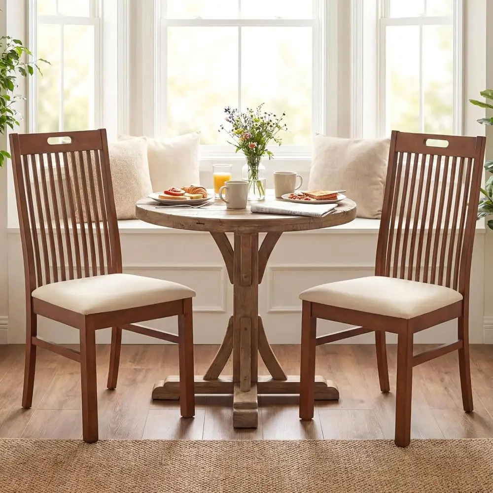 Walnut Wood Dining Chairs Set o 2, armhouse Wooden Kitchen Chairs with Spindle Slat High Back/Upholstered Seat Traditional Winds
Walnut Wood Dining Chairs Set o 2, armhouse Wooden Kitchen Chairs with Spindle Slat High Back/Upholstered Seat Traditional Winds