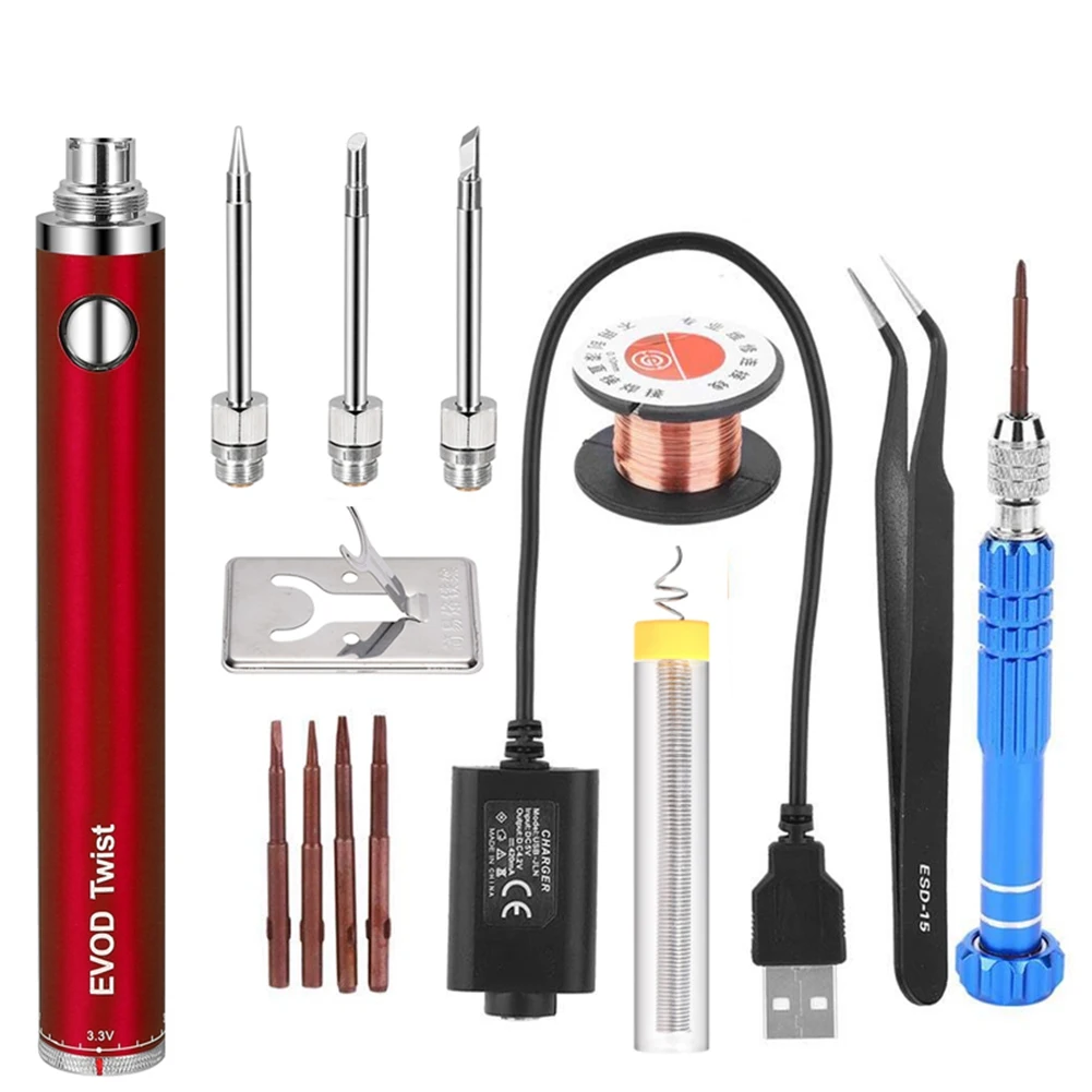 5V 15W Battery Powered Soldering Iron with USB Charge Soldering Iron Soldering Wireless Charging Solder Iron-Red
5V 15W Battery Powered Soldering Iron with USB Charge Soldering Iron Soldering Wireless Charging Solder Iron-Red