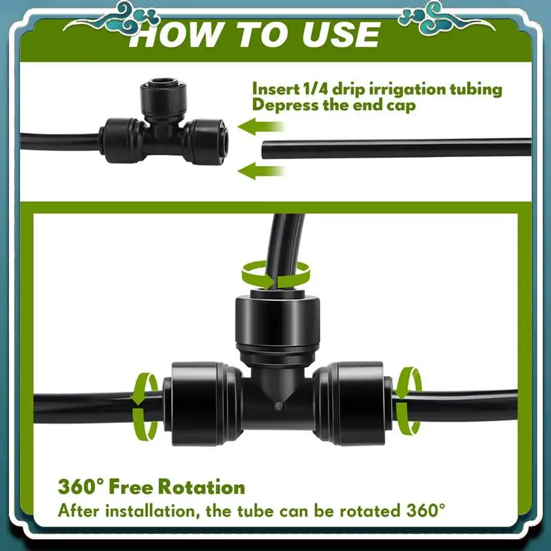 Premium 30Pcs 1/4Inch Drip Irrigation Tee Connectors Irrigation Connectors For Drip Tube Quick Connect Drip Irrigation Parts
Premium 30Pcs 1/4Inch Drip Irrigation Tee Connectors Irrigation Connectors For Drip Tube Quick Connect Drip Irrigation Parts