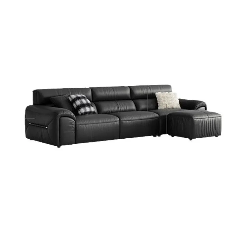 Italian minimalist black tofu block big black cow sofa small apartment living room
Italian minimalist black tofu block big black cow sofa small apartment living room