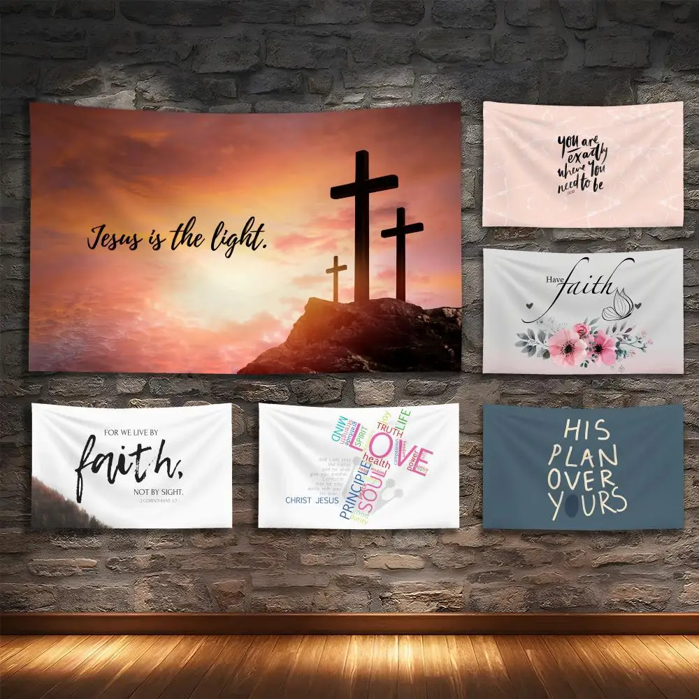 Jesus Faith Sayings Words Tapestry Custom Living Bedroom Party Dormitory Interior Wall Bohemian Decoration Attached Clip
Jesus Faith Sayings Words Tapestry Custom Living Bedroom Party Dormitory Interior Wall Bohemian Decoration Attached Clip