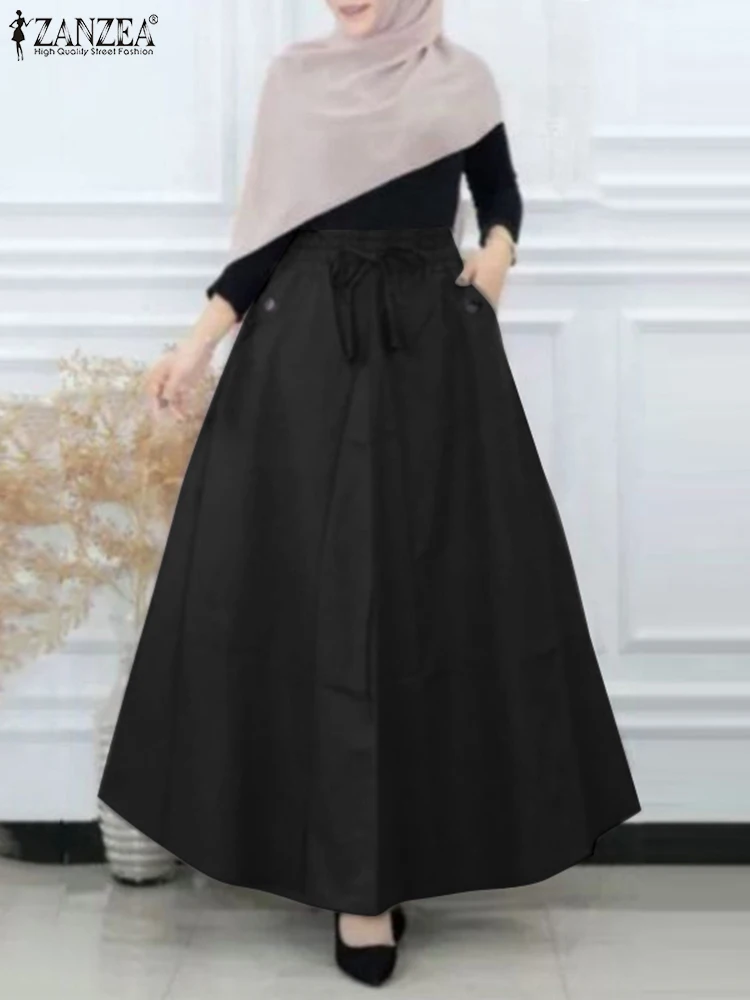 2024 ZANZEA Women Vintage A-line Skirts Summer Elastic Waist Solid Long Skirt Jupe Female Party Holiday Casual Loose Faldas Saia
2024 ZANZEA Women Vintage A-line Skirts Summer Elastic Waist Solid Long Skirt Jupe Female Party Holiday Casual Loose Faldas Saia