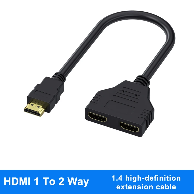 HDMI-Compatible Splitter Adapter Cable 2 Dual Port Y Splitter 1 In 2 Out HDTV Male To HDTV Female 1 To 2 Way for HD LED LCD TV
HDMI-Compatible Splitter Adapter Cable 2 Dual Port Y Splitter 1 In 2 Out HDTV Male To HDTV Female 1 To 2 Way for HD LED LCD TV