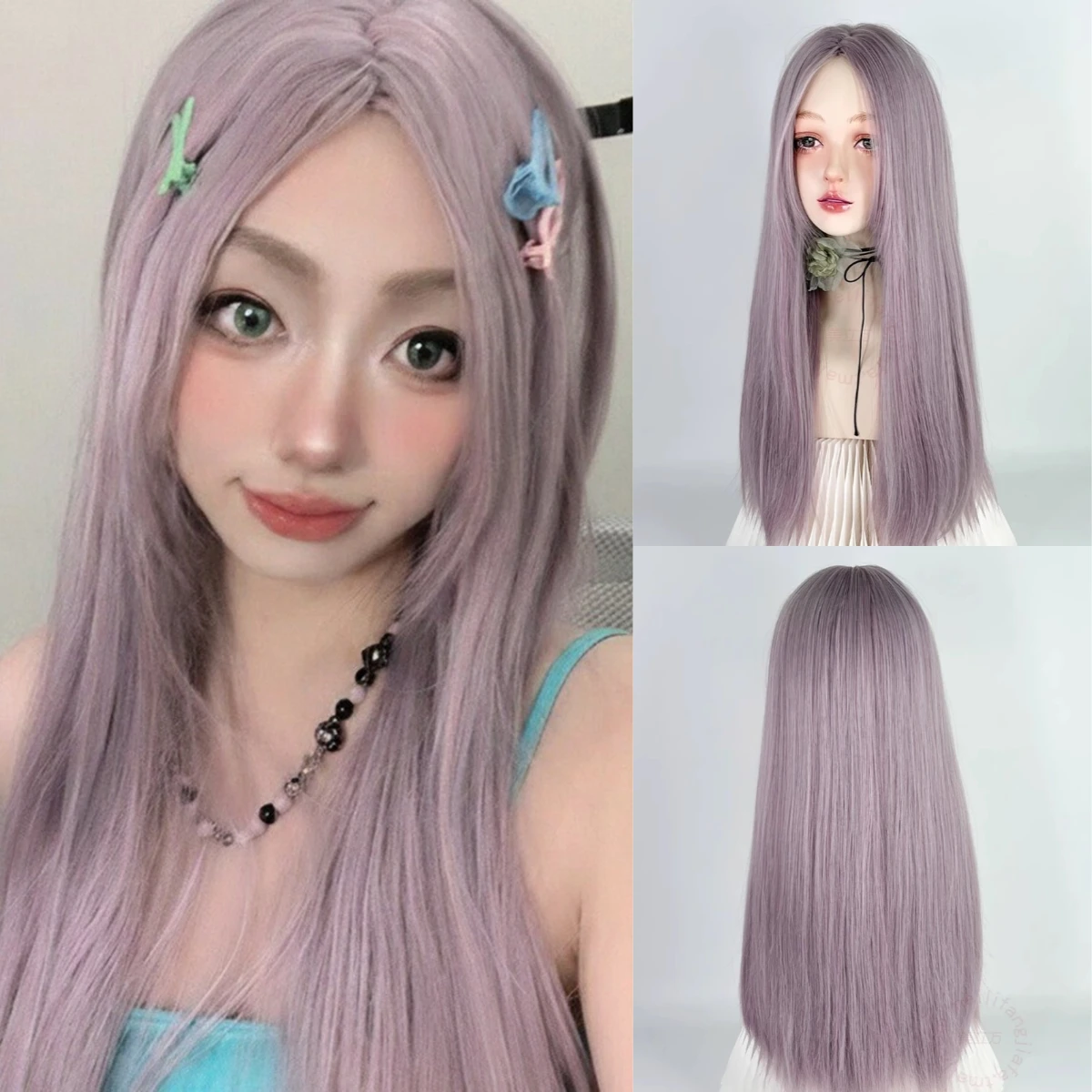 Gray Purple Synthetic Hair Wig Long Straight Women Wig Middle Part Fluffy Wig For Daily Party Cosplay Heat Resistant Fiber
Gray Purple Synthetic Hair Wig Long Straight Women Wig Middle Part Fluffy Wig For Daily Party Cosplay Heat Resistant Fiber