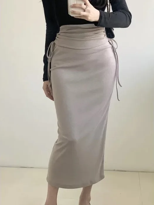 Long Drawstring Pleated Slimming Wrap around Skirt Women's High Waist Polyester Fiber mid Stretch Casual Style Korean Version
Long Drawstring Pleated Slimming Wrap around Skirt Women's High Waist Polyester Fiber mid Stretch Casual Style Korean Version