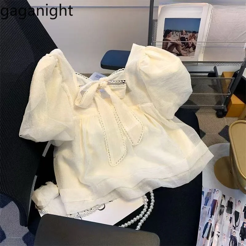 Gaganight, нежная женская рубашка с объемными рукавами и бантом ветра, новинка 2023 года, летняя красивая маленькая блузка, французские милые однотонные топы для девочек
Gaganight, нежная женская рубашка с объемными рукавами и бантом ветра, новинка 2023 года, летняя красивая маленькая блузка, французские милые однотонные топы для девочек