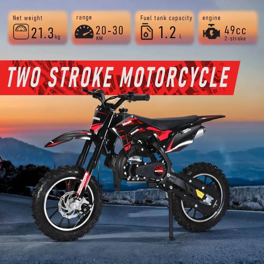 Мини-детский велосипед для грязи 49CC, 2-тактный мотоцикл с газовым приводом и внедорожными шинами, передние и задние дисковые тормоза до 25 миль в час, максимальная нагрузка 330 фунтов
Мини-детский велосипед для грязи 49CC, 2-тактный мотоцикл с газовым приводом и внедорожными шинами, передние и задние дисковые тормоза до 25 миль в час, максимальная нагрузка 330 фунтов