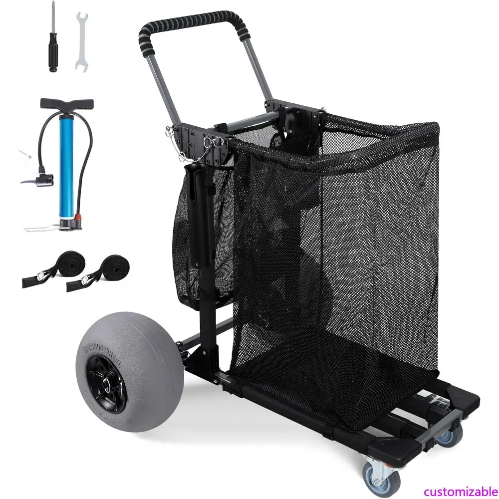 Collapsible Beach Fishing Cart with 12 Pneumatic Tires for All-Terrain Use
Collapsible Beach Fishing Cart with 12 Pneumatic Tires for All-Terrain Use