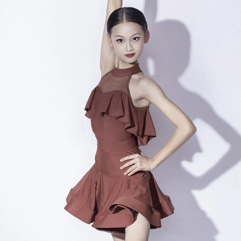 Летняя одежда для латинских танцев для девочек, коричневый костюм без рукавов, тренировочная одежда, детское платье для танцев ча-ча-румба, DNV19838
Летняя одежда для латинских танцев для девочек, коричневый костюм без рукавов, тренировочная одежда, детское платье для танцев ча-ча-румба, DNV19838