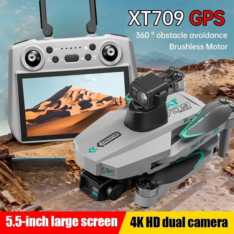 New XT709 Drone With Touch Screen Aerial Photography 3-axis Gimbal 4K HD Lens Remote Control Aircraft GPS Positioning Quadrotor
New XT709 Drone With Touch Screen Aerial Photography 3-axis Gimbal 4K HD Lens Remote Control Aircraft GPS Positioning Quadrotor
