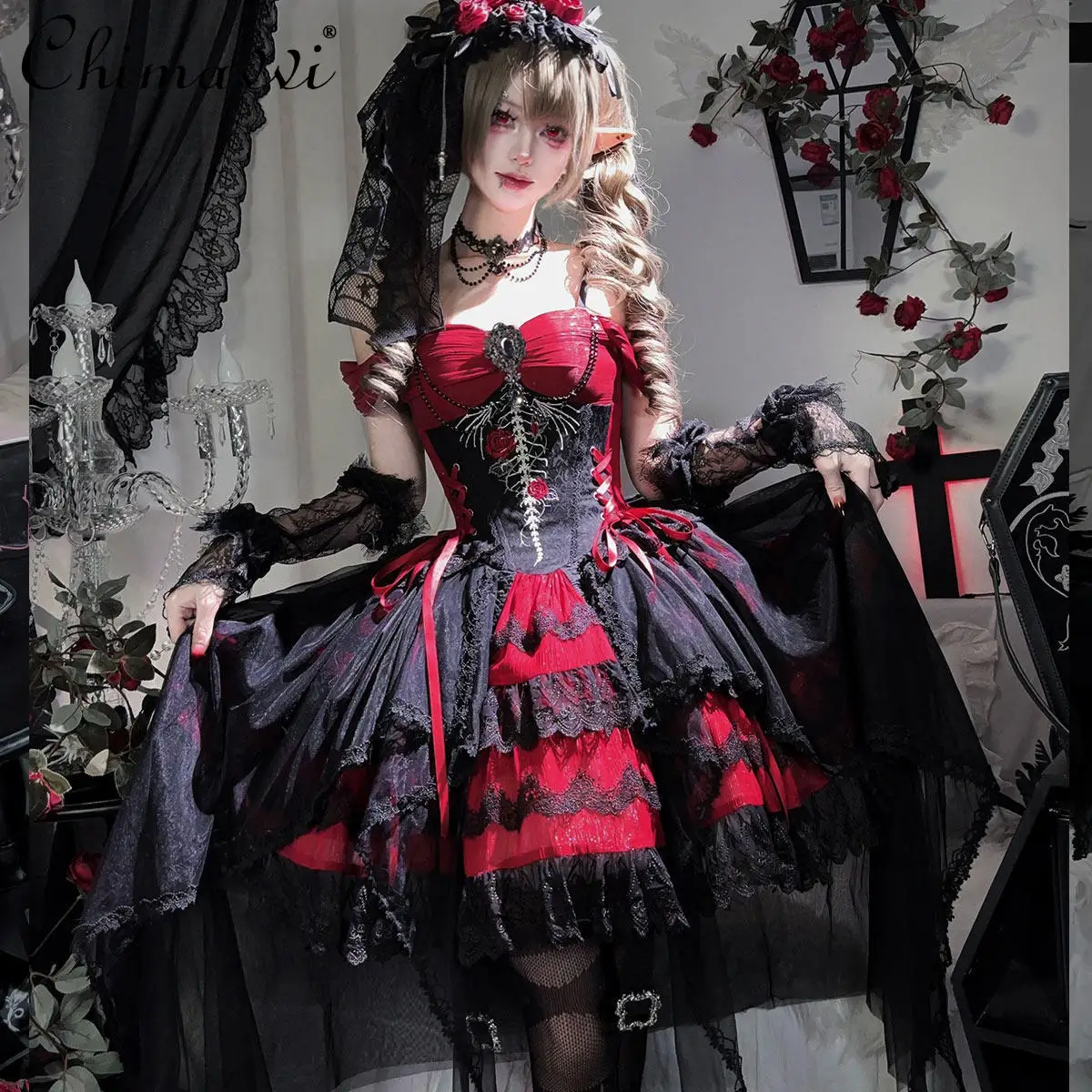 Original Dark Gothic Lolita JSK Dress New 2026 Spring and Summer Punk Cosplay High-waisted Elegant Princess Dresses Women
Original Dark Gothic Lolita JSK Dress New 2026 Spring and Summer Punk Cosplay High-waisted Elegant Princess Dresses Women