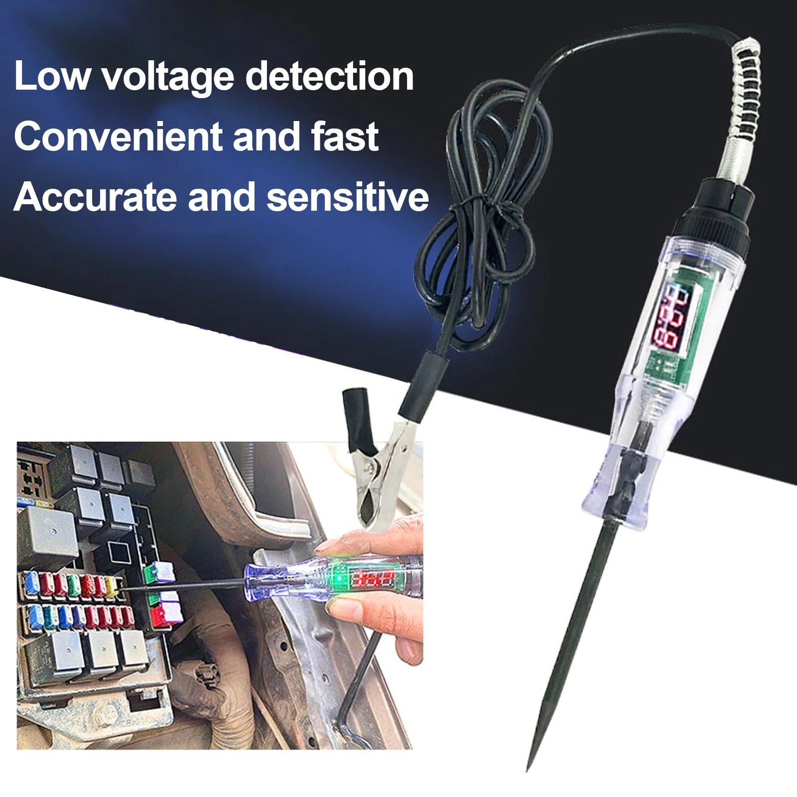 6V 12V 24V DC Car Truck Voltage Circuit Tester Digital Display Long Probe Pen Bulb Car Diagnostic Tool High Quality Car Repair
6V 12V 24V DC Car Truck Voltage Circuit Tester Digital Display Long Probe Pen Bulb Car Diagnostic Tool High Quality Car Repair
