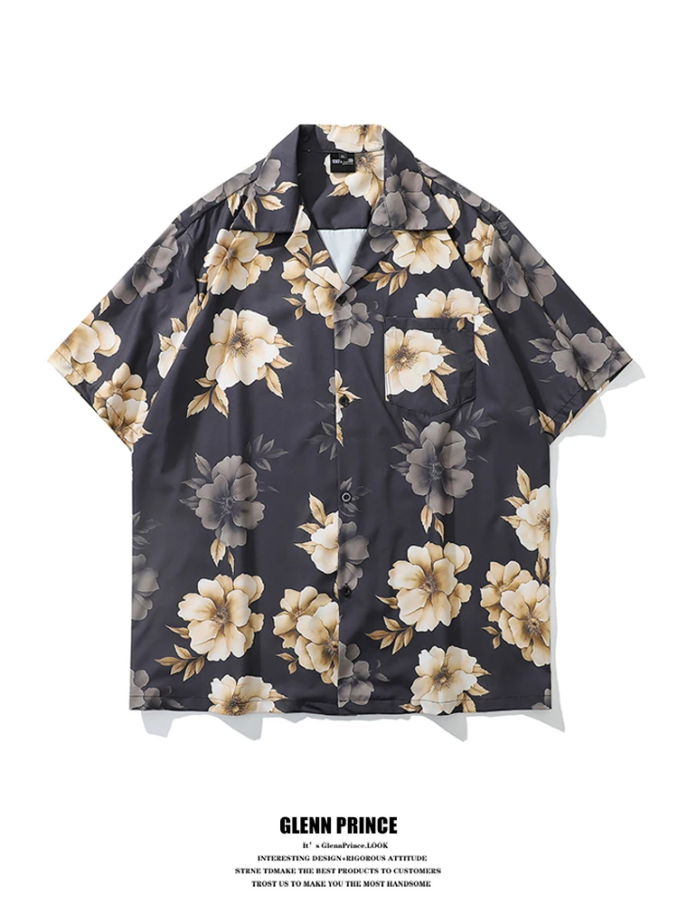GPstudio Hawaiian Print Cuban Collar Ice Silk Drapey Men's Shirt Summer Loose Fit Short Sleeve Youth Fashion Casual Wear
GPstudio Hawaiian Print Cuban Collar Ice Silk Drapey Men's Shirt Summer Loose Fit Short Sleeve Youth Fashion Casual Wear
