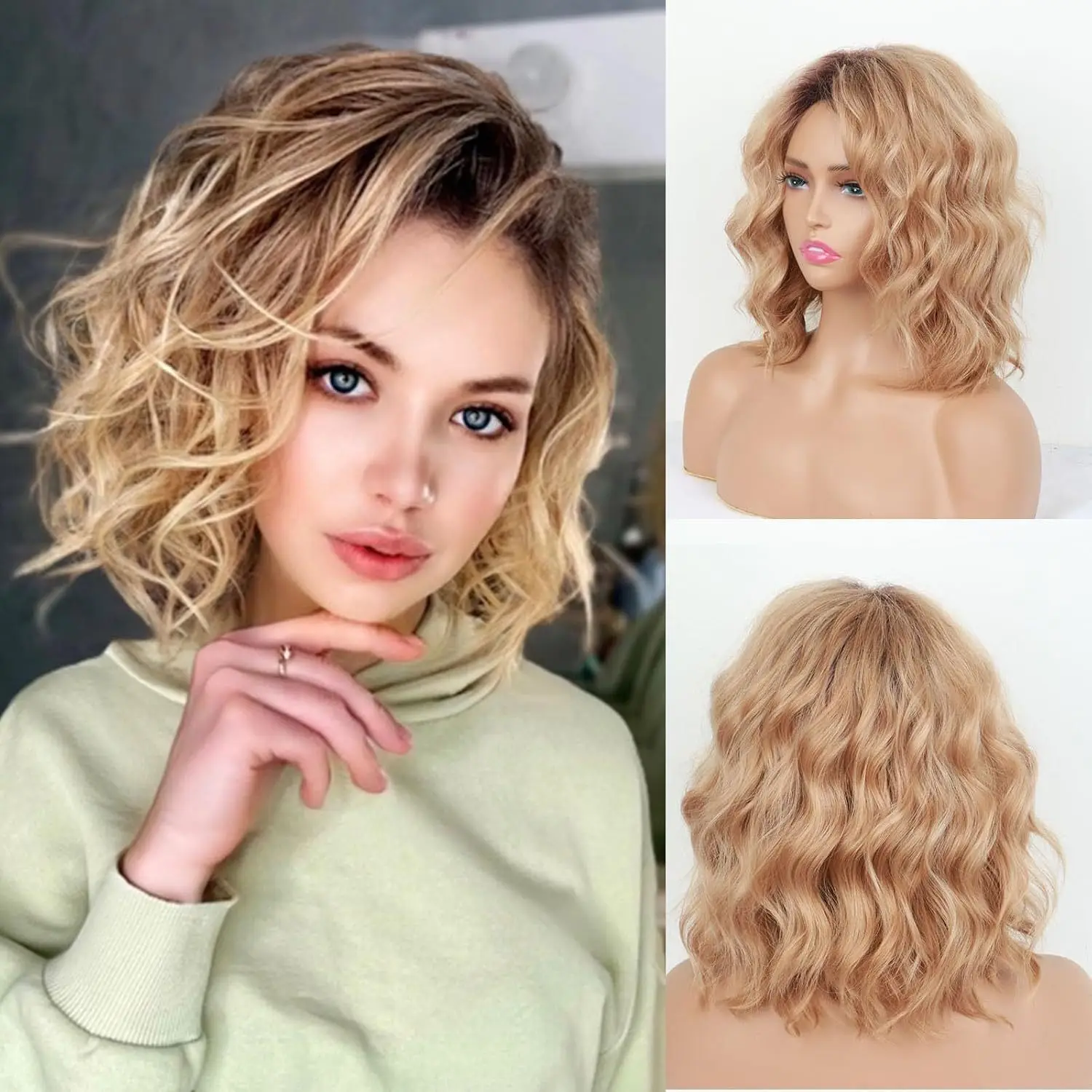 Women's wavy gradient synthetic wig, heat-resistant and easy-to-wear wig accessories are suitable for daily outfits
Women's wavy gradient synthetic wig, heat-resistant and easy-to-wear wig accessories are suitable for daily outfits