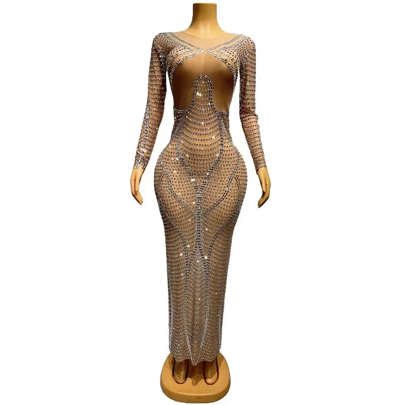 Sparkly Colorful Silver Rhinestones DressesEvening Birthday Celebrate Long SleevesCrystals Dress Stage Costume heisha C073
Sparkly Colorful Silver Rhinestones DressesEvening Birthday Celebrate Long SleevesCrystals Dress Stage Costume heisha C073