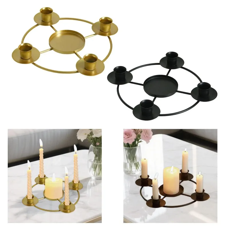 Metal Candle Holder Advent Wreath Ring Contemporary Candelabra Decoration for Home Christmas Table
Metal Candle Holder Advent Wreath Ring Contemporary Candelabra Decoration for Home Christmas Table