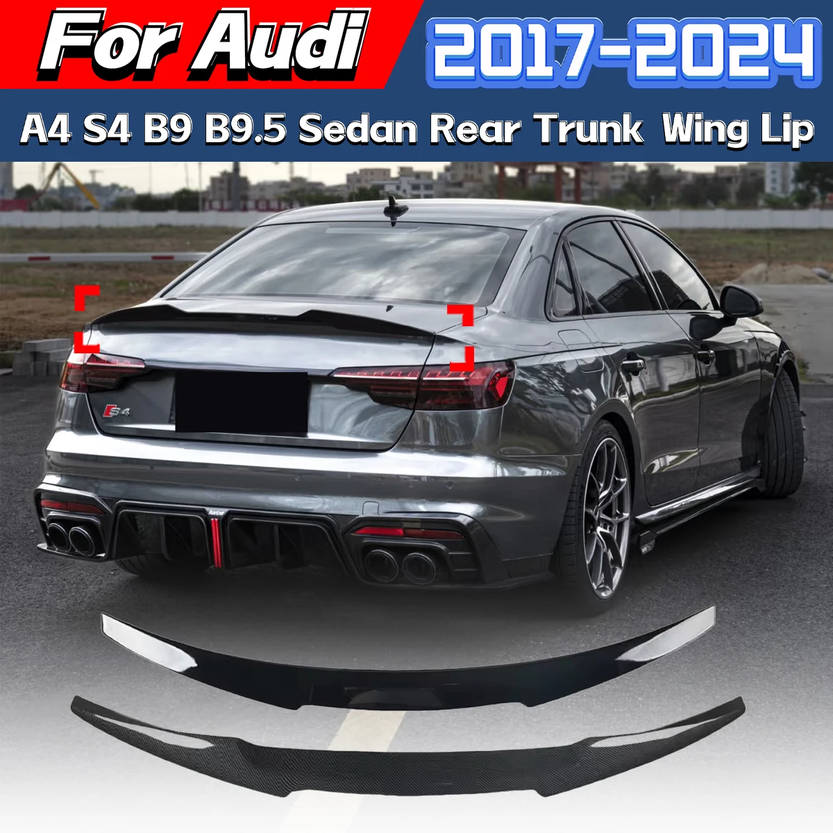 For Audi A4 S4 B9 B9.5 Sedan 2017 2018 2019 2020 2021 2022 2023 2024 M4 Style Trunk Spoiler Tail Wing Car Body Modification Kit
For Audi A4 S4 B9 B9.5 Sedan 2017 2018 2019 2020 2021 2022 2023 2024 M4 Style Trunk Spoiler Tail Wing Car Body Modification Kit