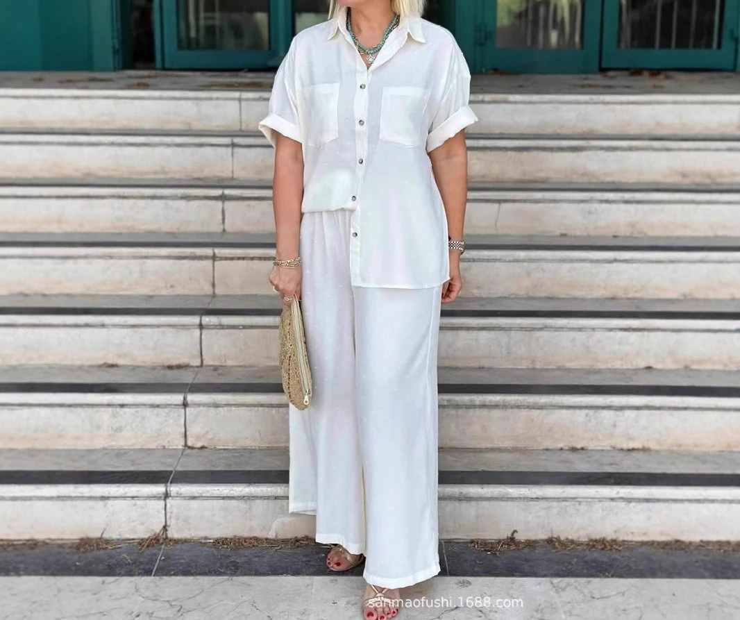 New Spring/Summer 2025 Women's Lapel Long Sleeve Cardigan Top Pants Two-Piece Set
New Spring/Summer 2025 Women's Lapel Long Sleeve Cardigan Top Pants Two-Piece Set