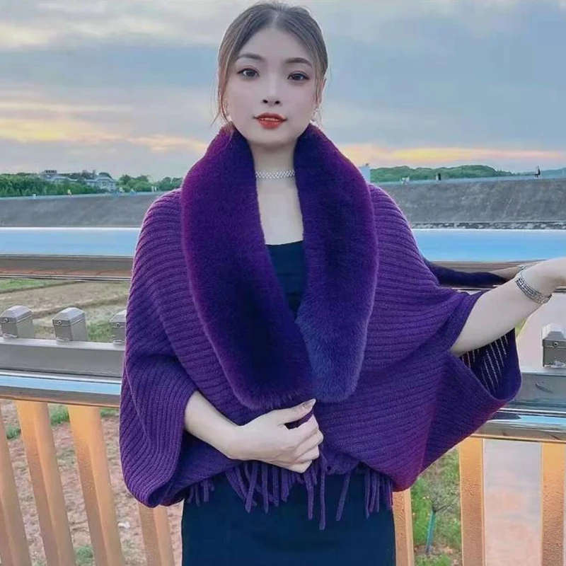 Winter Warm Tassel Shawl Wraps Women Imitation Cashmere Shawl Scarf Lady Elegant Faux Fur Collar Capes Cloak Poncho Tops
Winter Warm Tassel Shawl Wraps Women Imitation Cashmere Shawl Scarf Lady Elegant Faux Fur Collar Capes Cloak Poncho Tops