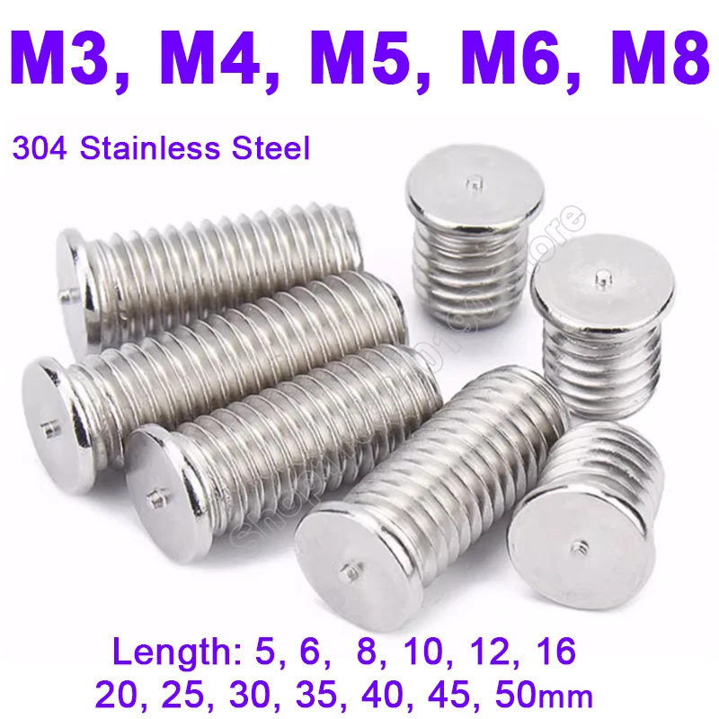 M3 M4 M5 M6 M8 Weld Studs For Capacitor Discharge Welding Stainless Steel Spot Welding Screws Solder Point Bolt Nails L 5-50mm
M3 M4 M5 M6 M8 Weld Studs For Capacitor Discharge Welding Stainless Steel Spot Welding Screws Solder Point Bolt Nails L 5-50mm
