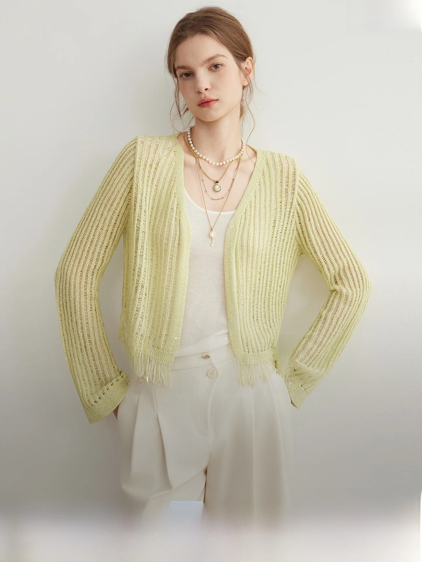 ELLE Women's Knitted Open Cardigan Hollow Design Casual Texture Spring 2026 New Style Commute Friendly Medium Softness
ELLE Women's Knitted Open Cardigan Hollow Design Casual Texture Spring 2026 New Style Commute Friendly Medium Softness
