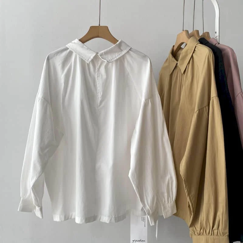 Shirts for Women Polo-neck Korean Fashion Solid Retro Pullover Blouses Long Sleeved Casual Vintage Loose Fit Autumn Women Tops
Shirts for Women Polo-neck Korean Fashion Solid Retro Pullover Blouses Long Sleeved Casual Vintage Loose Fit Autumn Women Tops
