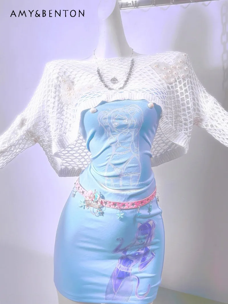 Original Japanese Y2k Sweet and Cute Two-dimensional Animation Blue White Tube Top Short Skirt Two-piece Suit For Female
Original Japanese Y2k Sweet and Cute Two-dimensional Animation Blue White Tube Top Short Skirt Two-piece Suit For Female