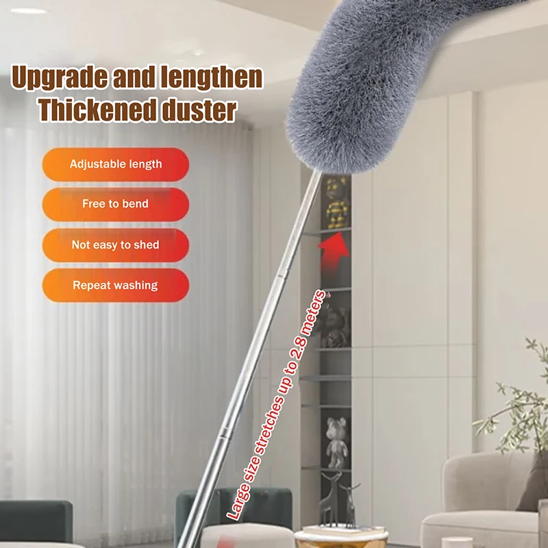 Телескопическая тряпка, гибкая щетка для за бытовой техники и углов, выдвижная стойка для потолка и высокой пыли, моющаяся
Телескопическая тряпка, гибкая щетка для за бытовой техники и углов, выдвижная стойка для потолка и высокой пыли, моющаяся