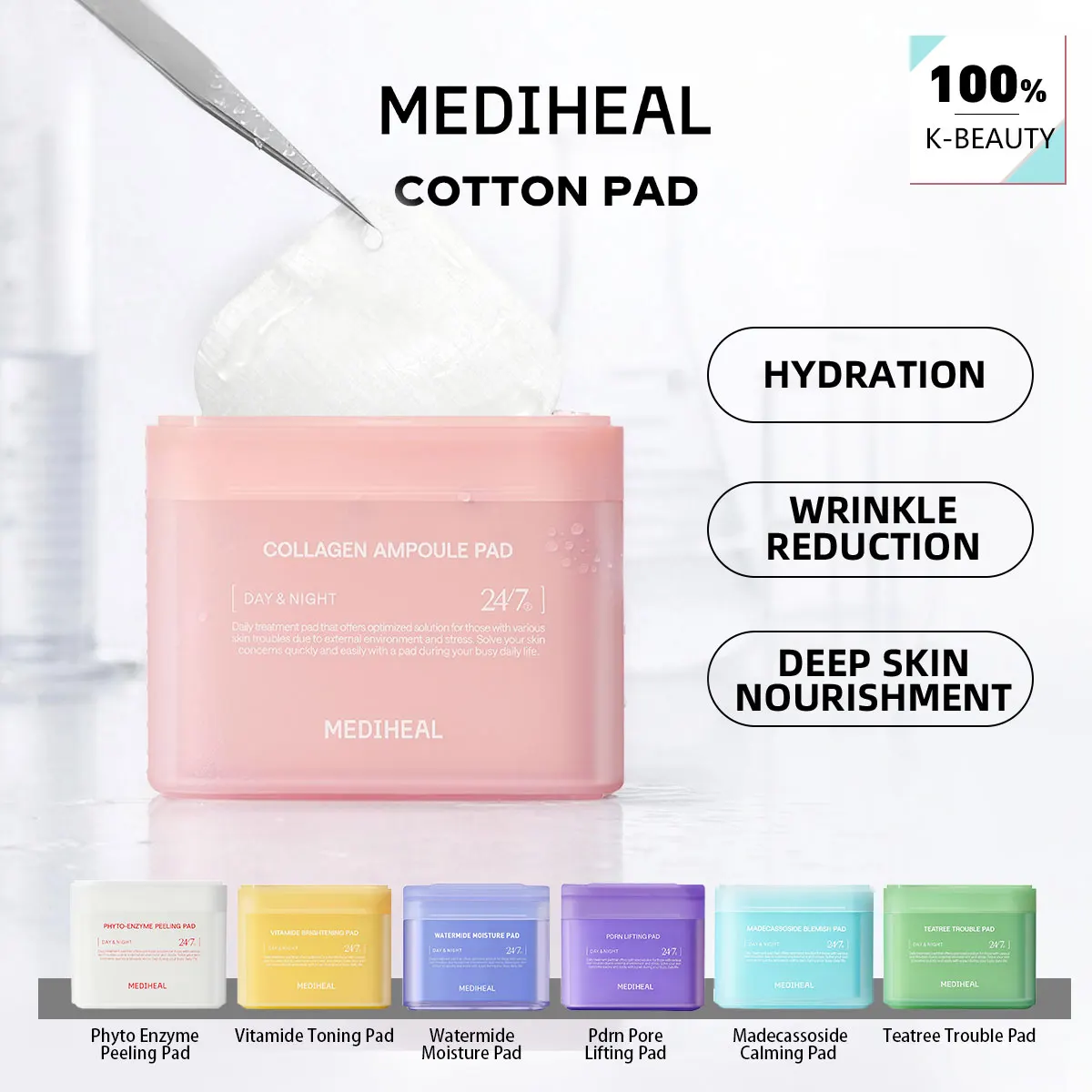 Патчи MEDIHEAL, готовые к использованию, для ежедневного ухода, длительное увлажнение, быстрое восстановление, интенсивное увлажнение, K-Beauty, корейская косметика
Патчи MEDIHEAL, готовые к использованию, для ежедневного ухода, длительное увлажнение, быстрое восстановление, интенсивное увлажнение, K-Beauty, корейская косметика