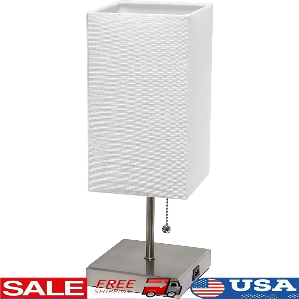 USB Charging Bedside Table Lamp with Brushed Nickel Base Fabric Shade Pull Chain Switch Bedroom Kids Dorm Office
USB Charging Bedside Table Lamp with Brushed Nickel Base Fabric Shade Pull Chain Switch Bedroom Kids Dorm Office
