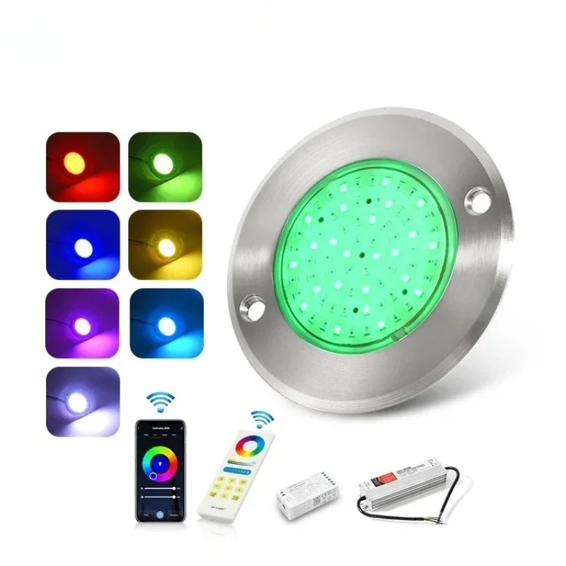 7.5mm Slim Flat 316Ss Dc12V 6W RGB Wifi Control Ip68 Underwater Lamp Resin Filled Led Swimming Pool Light 
7.5mm Slim Flat 316Ss Dc12V 6W RGB Wifi Control Ip68 Underwater Lamp Resin Filled Led Swimming Pool Light