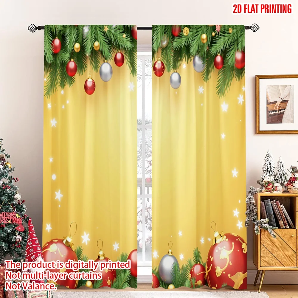 2pcs 2D flat printing Merry Christmas Popular Window Curtains Golden Christmas Ornaments Festive_a 100% Polyester Without
2pcs 2D flat printing Merry Christmas Popular Window Curtains Golden Christmas Ornaments Festive_a 100% Polyester Without
