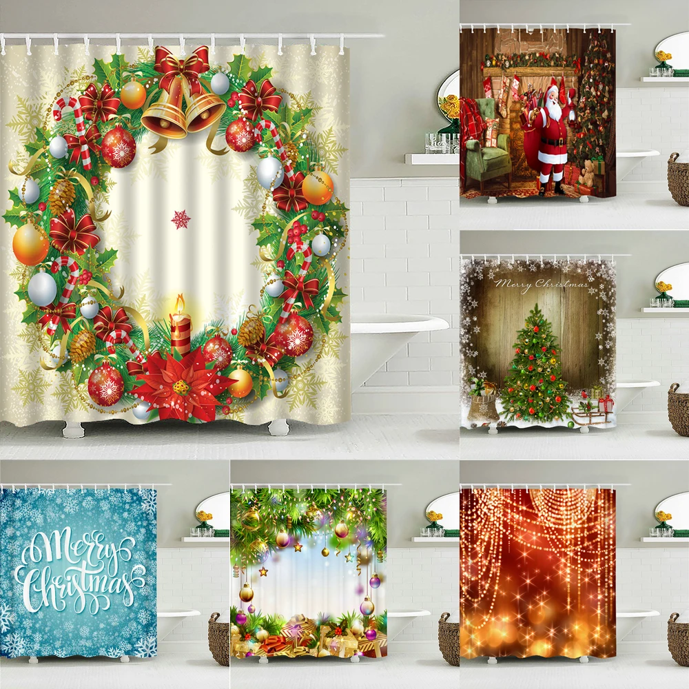 Cute Christmas Santa Claus Shower Curtains New Year Bathroom Curtains 3d Waterproof Holiday Gift Polyester Frabic Bath Curtain
Cute Christmas Santa Claus Shower Curtains New Year Bathroom Curtains 3d Waterproof Holiday Gift Polyester Frabic Bath Curtain