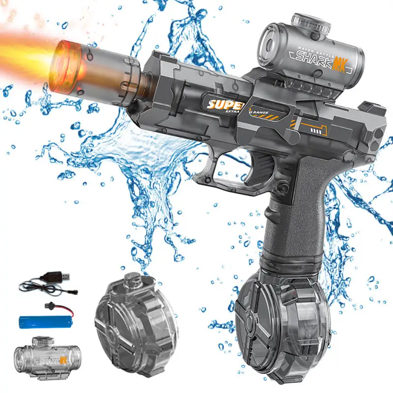 Electric Pulse Water Gun Simulated Flame Sensor Light Fully Automatic Fights Toy Water Pistol Outdoor Beach Toys Water Gun Toys
Electric Pulse Water Gun Simulated Flame Sensor Light Fully Automatic Fights Toy Water Pistol Outdoor Beach Toys Water Gun Toys