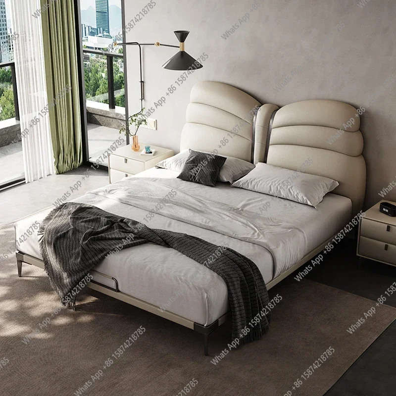 Leather Light Luxury Double Bed Modern Simple Bedroom Wedding Bed Fashion Queen Romantic Comfortable Muebles Home Furniture
Leather Light Luxury Double Bed Modern Simple Bedroom Wedding Bed Fashion Queen Romantic Comfortable Muebles Home Furniture