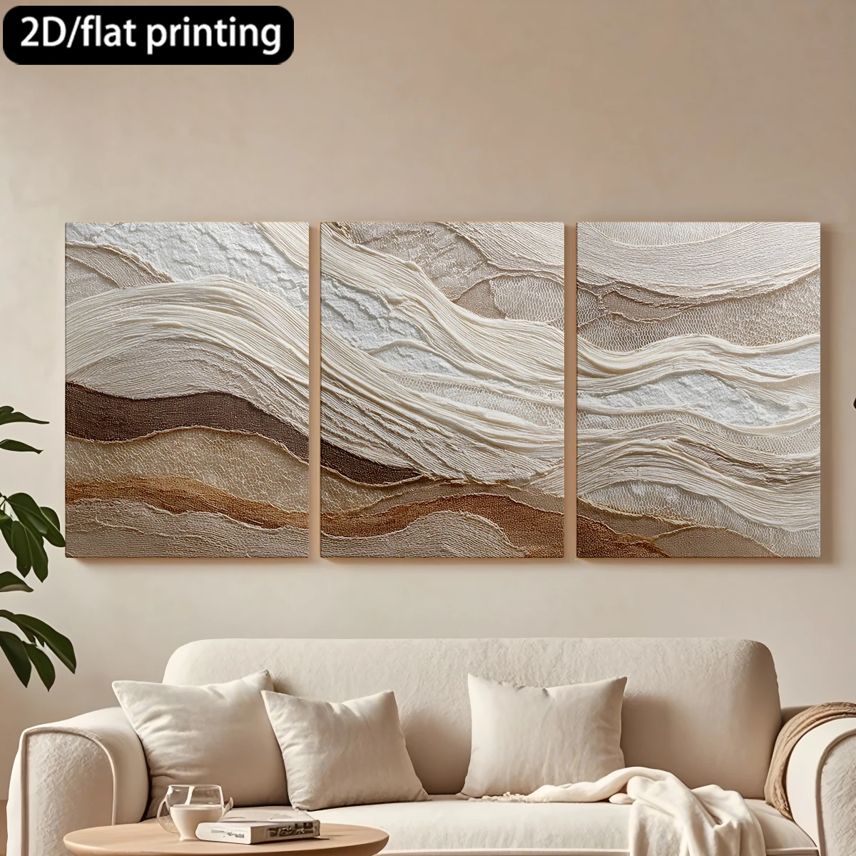 2D flat printing 3pc wooden frame canvas decorative painting Textured wall, organic waves.Corridor bedroom decoration
2D flat printing 3pc wooden frame canvas decorative painting Textured wall, organic waves.Corridor bedroom decoration