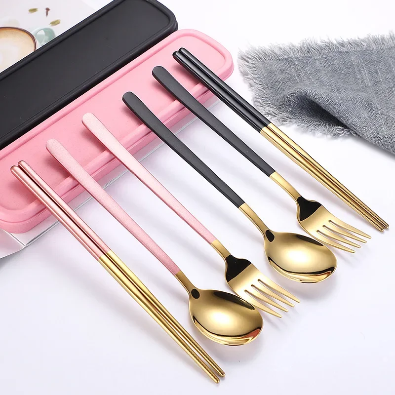 304 stainless steel spoon chopsticks fork three sets of Japanese student chopsticks spoon portable tableware set
304 stainless steel spoon chopsticks fork three sets of Japanese student chopsticks spoon portable tableware set