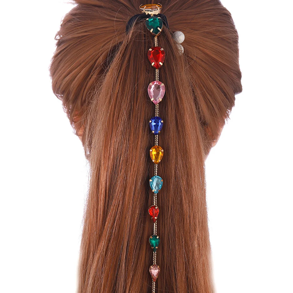 Delicate Rhinestone Hair Chain Water Drop Shape Long Tassel Hair Clip Crystal Headpiece Jewelry for Weddings Proms Holidays
Delicate Rhinestone Hair Chain Water Drop Shape Long Tassel Hair Clip Crystal Headpiece Jewelry for Weddings Proms Holidays