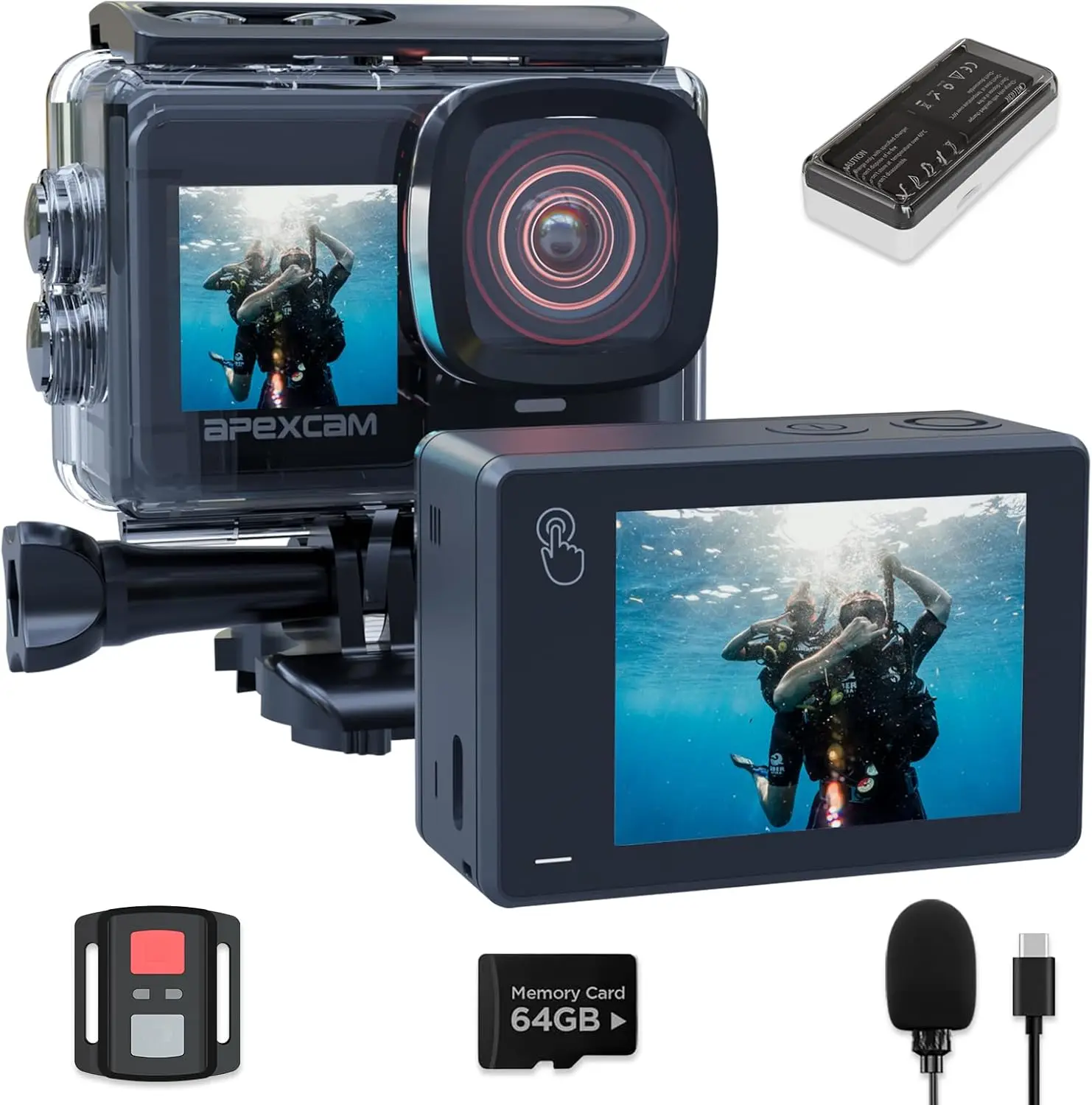 Двухэкранная экшн-камера 4K60FPS с 8-кратным зумом, EIS, Wi-Fi управлением, водонепроницаемая, для спорта и путешествий
Двухэкранная экшн-камера 4K60FPS с 8-кратным зумом, EIS, Wi-Fi управлением, водонепроницаемая, для спорта и путешествий