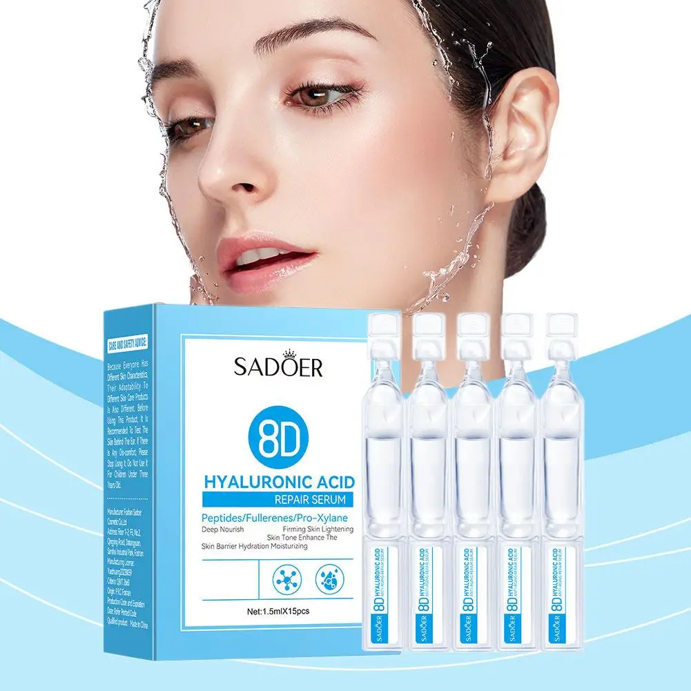SADOER 1.5mlx15pcs Hyaluronic Acid Repair Serum Oligopeptide Deep Hydration Essence Nourishing Suitable For Multiple Skin T C2O4
SADOER 1.5mlx15pcs Hyaluronic Acid Repair Serum Oligopeptide Deep Hydration Essence Nourishing Suitable For Multiple Skin T C2O4
