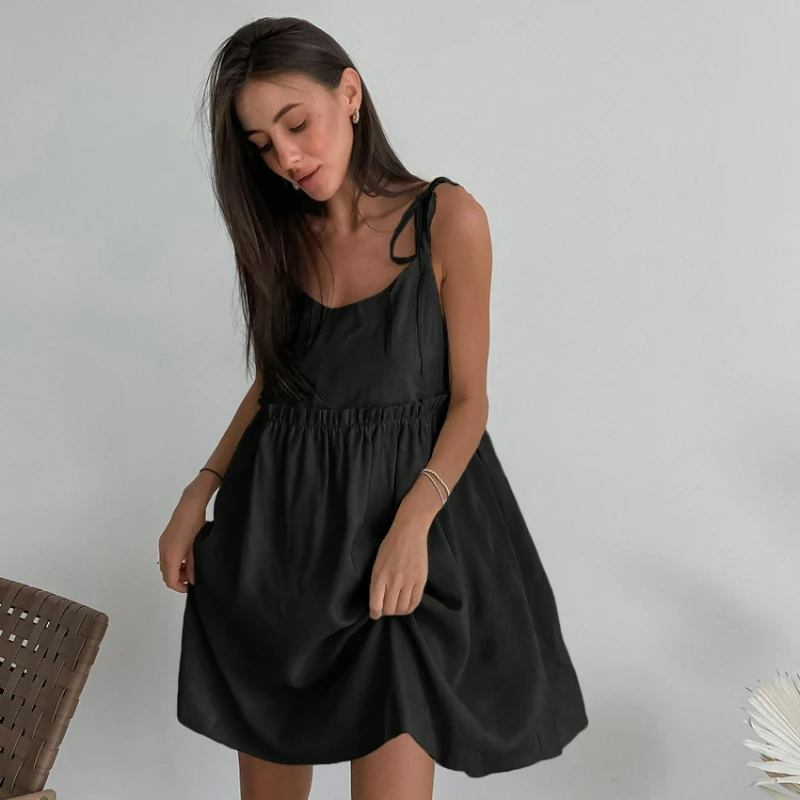 New Fashion Cross-border Vacation Style Loose Halter A-line Dress 2026 Summer Solid Color Cotton and Linen Dresses for Women
New Fashion Cross-border Vacation Style Loose Halter A-line Dress 2026 Summer Solid Color Cotton and Linen Dresses for Women