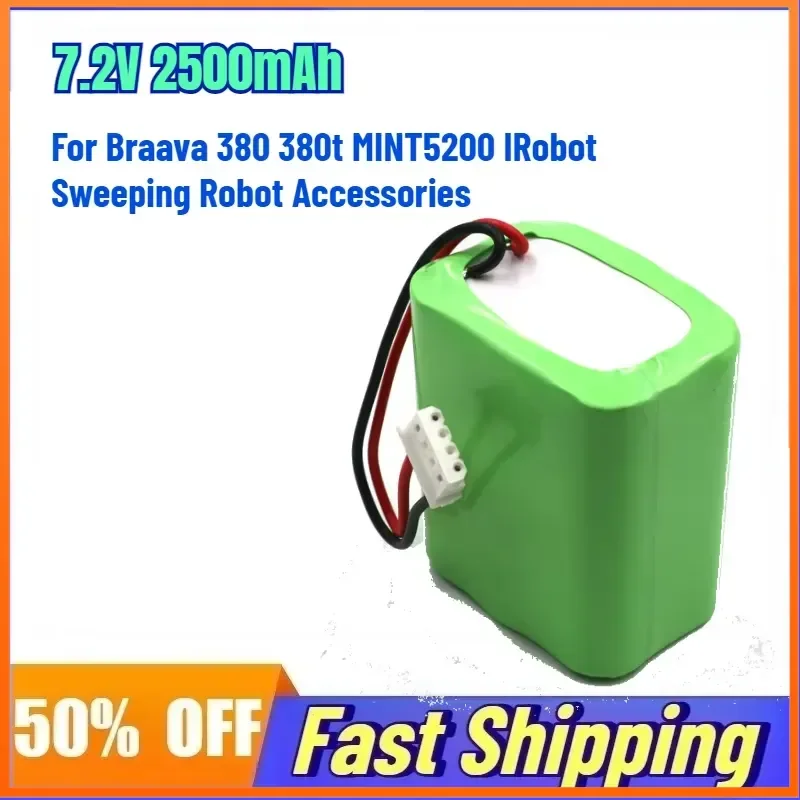 7.2V 2500mAh Lithium Battery for Braava 380 380t MINT5200 IRobot Sweeping Robot Accessories Rechargeable Battery
7.2V 2500mAh Lithium Battery for Braava 380 380t MINT5200 IRobot Sweeping Robot Accessories Rechargeable Battery