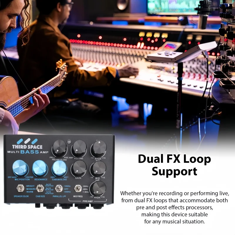 Гитарная педаль эффектов MOSKY Third Space Multi Bass Amp, имитация бас-гитарного комбоусилителя, регуляторы Gain/Level и 3-полосный эквалайзер
Гитарная педаль эффектов MOSKY Third Space Multi Bass Amp, имитация бас-гитарного комбоусилителя, регуляторы Gain/Level и 3-полосный эквалайзер