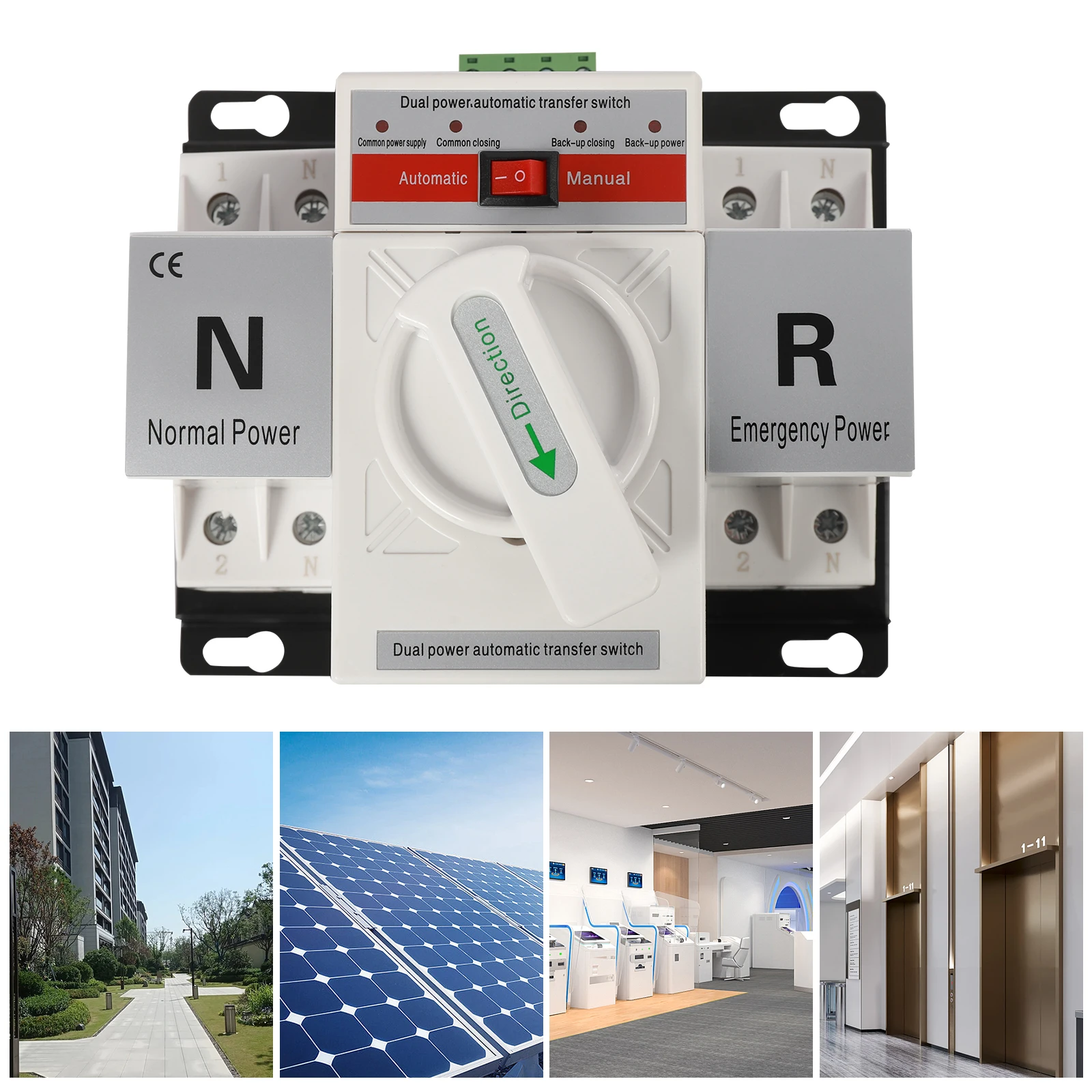 Automatic Transfer Switch, Dual Power Automatic Transfer Switch, 110V Generator, for Home/ Commercial Use, 63A 2-Pole
Automatic Transfer Switch, Dual Power Automatic Transfer Switch, 110V Generator, for Home/ Commercial Use, 63A 2-Pole