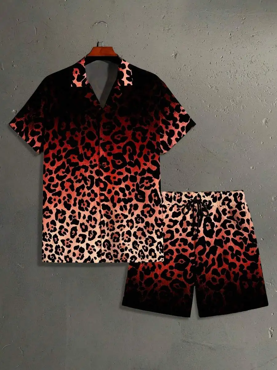 StoneGrade 2pcs Set Men's Ombre Leopard Print Casual Oversize Full Print Short Sleeve Shirt & Matching Shorts
StoneGrade 2pcs Set Men's Ombre Leopard Print Casual Oversize Full Print Short Sleeve Shirt & Matching Shorts